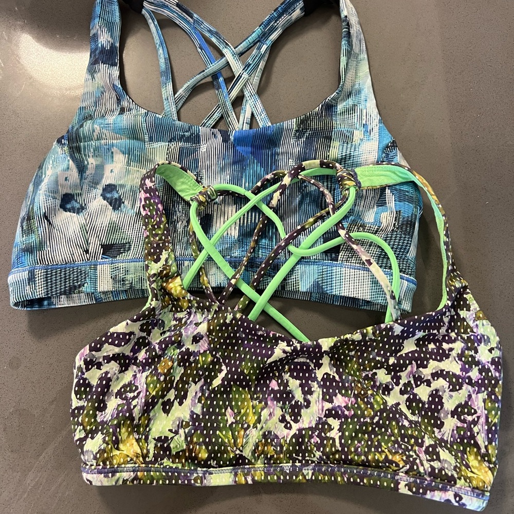 Lululemon Free to be Wild and other Sports Bra 2 pack bundle Size 6 Fun Pattern